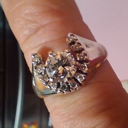 Elvis Diamond Horseshoe Ring 14k wg Custom And Beautiful 
