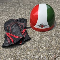 Motorcycle Helmet And Gloves 