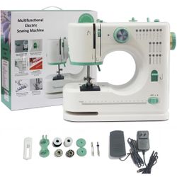 Open Box Portable Sewing Machine for Beginners, 16 Built-in Stitches and Reverse Sewing, adjustable sewing speed, small sewing machine with two needle