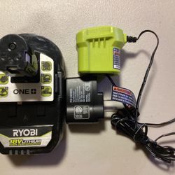 RYOBI BATTERY AND CHARGER 