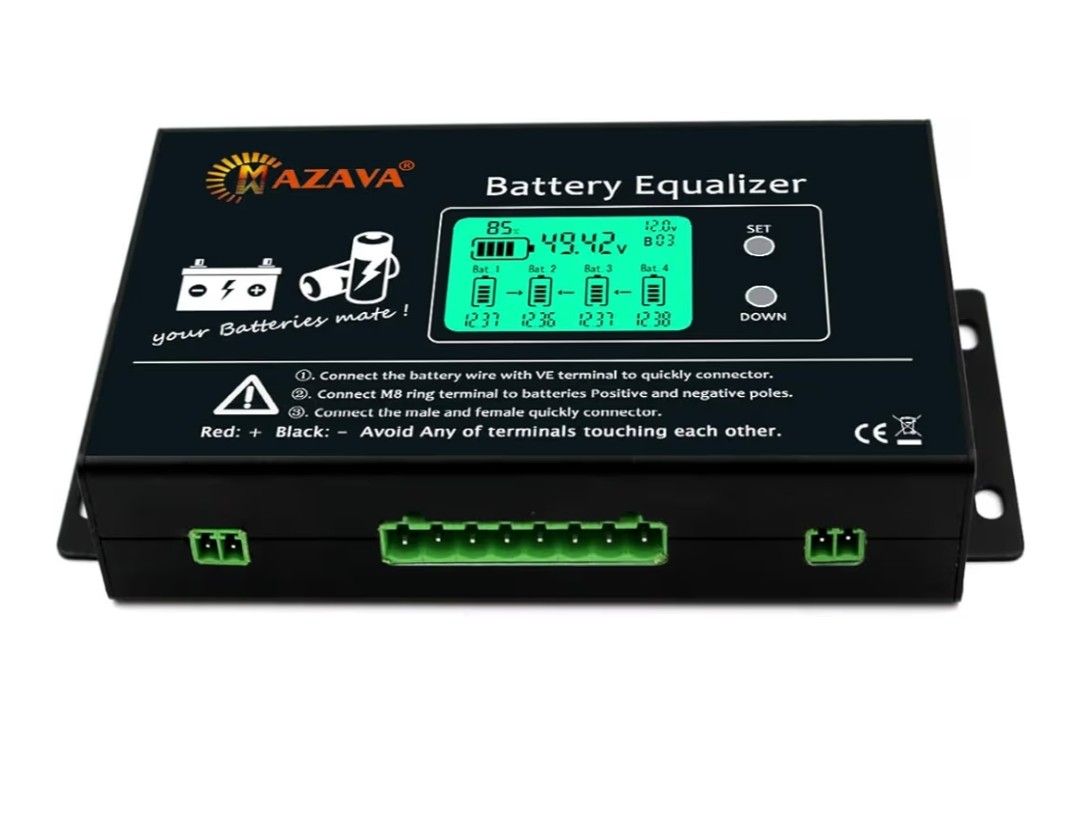 MAZAVA Battery Equalizer HX02 LCD Display 4S 12V 24V 36V 48V Connect Voltage Active Balancer Lead Acid Batteries Monitor