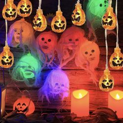 Halloween String Lights Decorations Skull and Pumpkins Led String Lights