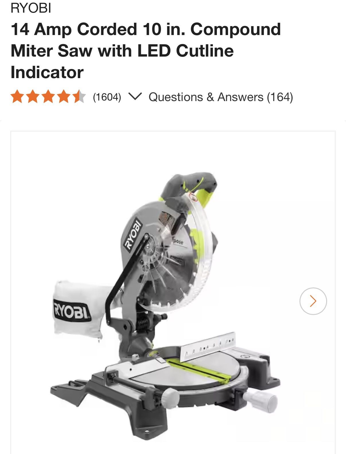 Ryobi 10” Mitre Saw