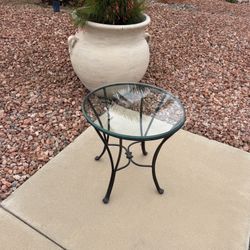 Glass & Twisted Iron Table
