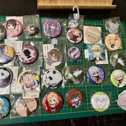 Huge Lot Of Anime Pins Buttons & Magnets 25+ New Gashapan Japan