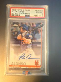 Pete Alonso rookie auto PSA 10