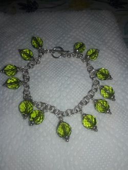925.Silver bracelet with crystal beads. Fullerton.