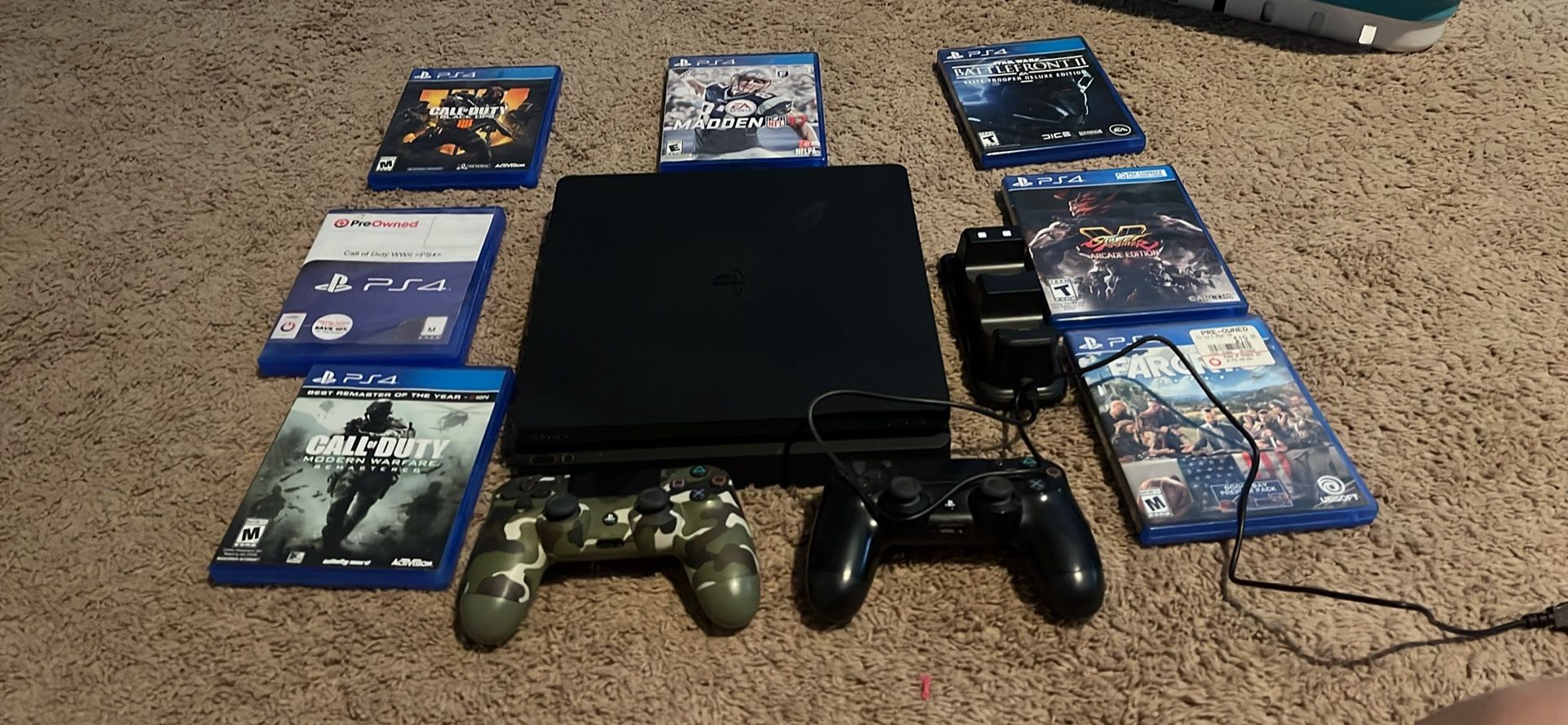 PS4 With 2 Controllers And Games