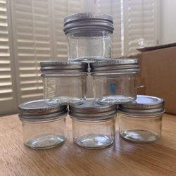 6 OZ Clear Glass  Jars (set of 12)