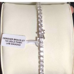 Brand New White Gold Plated Tennis Bracelet 