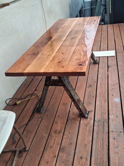Farmhouse custom industrial  table i