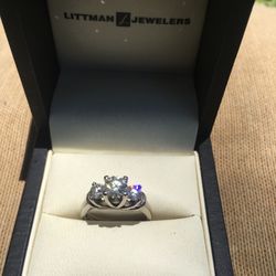 2 Karat TW Diamond Engagement Ring (0.71 Center Stone). 14 K White Gold. Size 7