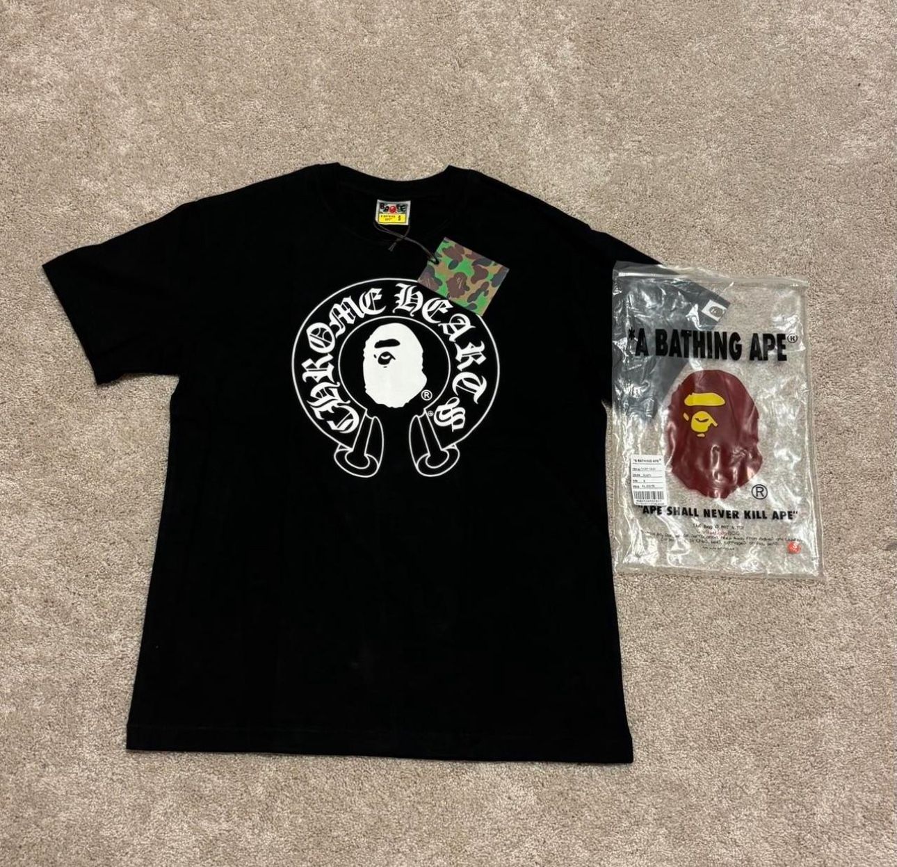 Bape chrome heart shirt