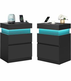 2pc Nightstands with Power Outlets