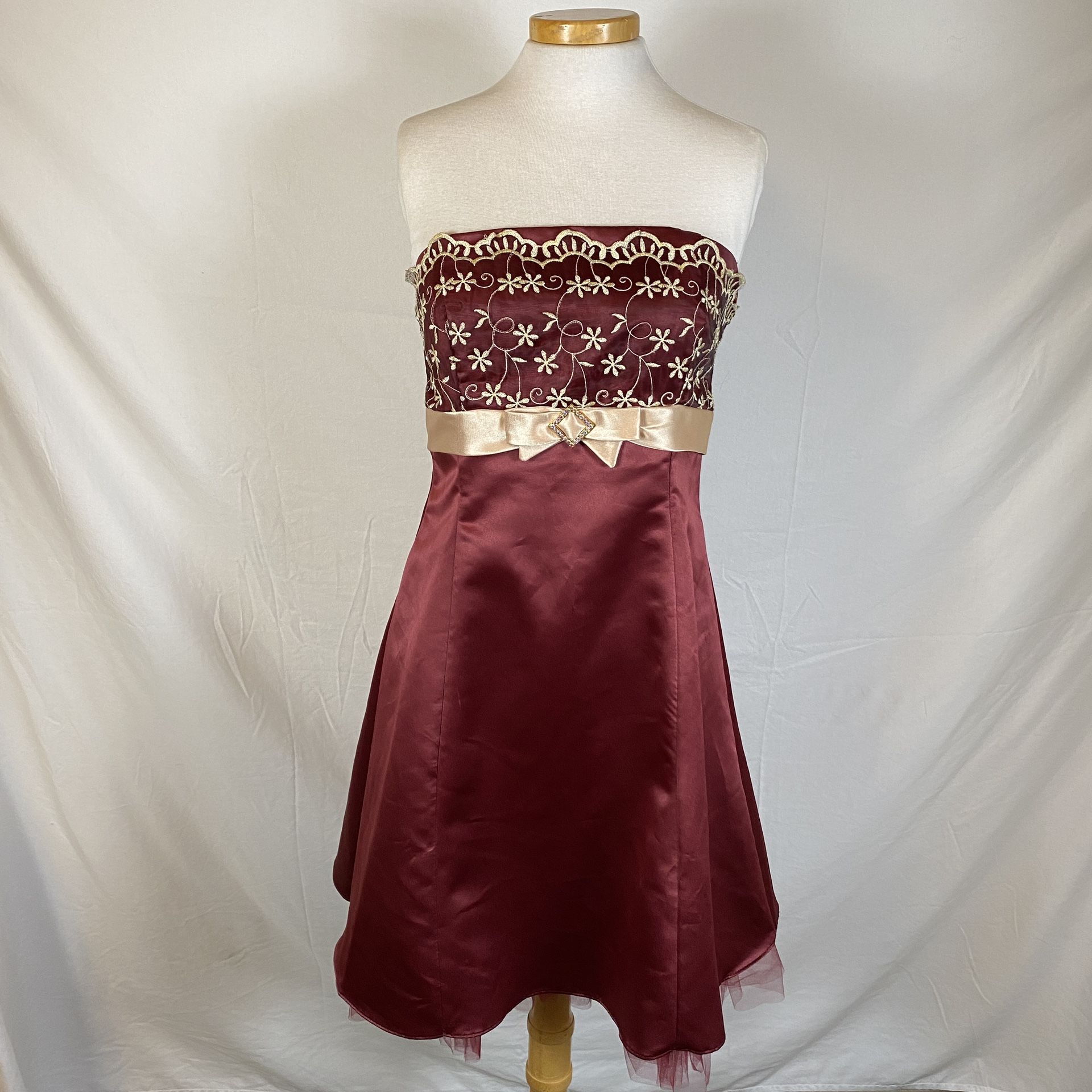 Vintage 80’s Pacific Plex Strapless Flared Crinoline Homecoming Dress Small