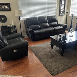 Family  Room  Reclinables Leather Sofa & Chair