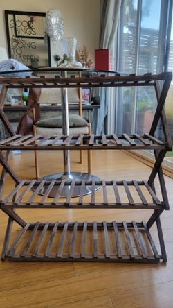 Wooden, Rack, Shelves, Shoes, Plants