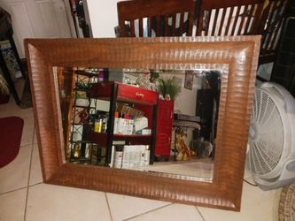 HAND CARVED WOOD HUGE 46INBY 36INWD WALL MIRROR 25 FIRM FROM PHILLIPINES