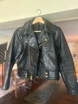 Vintage CHP Leather Motorcycle Jacket - Size 36