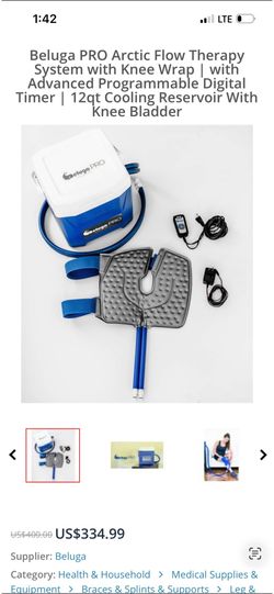 Beluga PRO Arctic Flow Cold Therapy Machine w/ Knee Wrap – Ice Therapy System