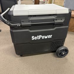 SetPower - 60 Quart / 56 Liter Dual Zone 12 Volt Compact Refrigerator with Wheels, 0℉-50℉