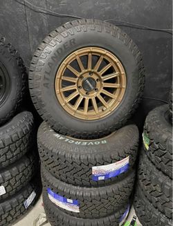 17x9 Mayhem Wheels Rims Bronze 6x139.7 + Tires 265-70-17 AT All Terrain Tires (4) Silverado Sierra