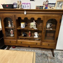 Antique Display Entertainment Center Shelf Furniture Unique Rare Vintage Wood Wooden 