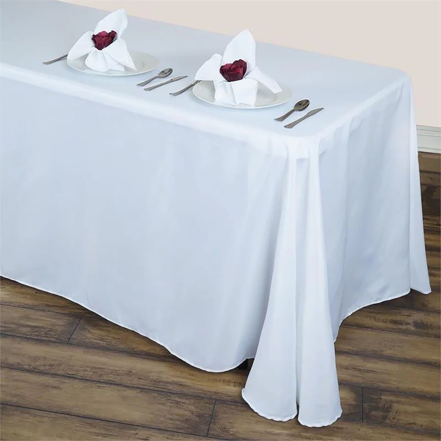 90” X 156” White Tablecloths From Wedding - 8 Count