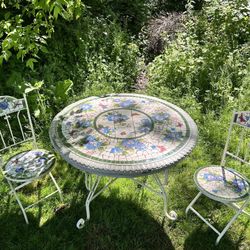 43” Mosaic Bistro Table With Chairs