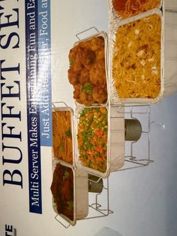 Buffet Set Serving Trays and Stands (2)