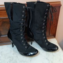  LACE UP BLACK  BOOTIE  BOOTS