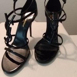 Auth St Laurent Cassandra Patent Leather Heels