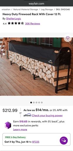 2 Heavy Duty Firewood Rack With Covers 12 Ft. & 8 Ft. By ShelterLogic