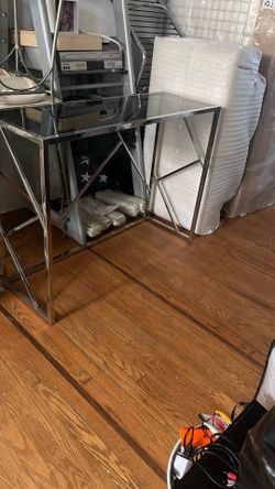Silver and smoked glass console table