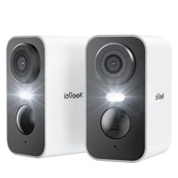 2-Pack Of Battery Powered Cameras (App Control Access)
