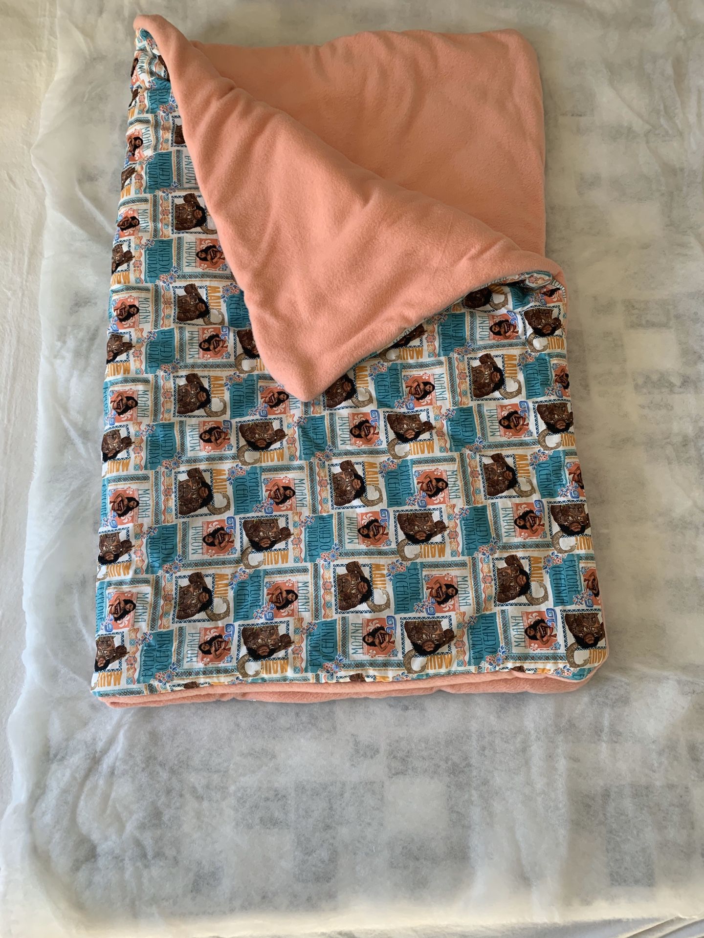 Toddler Pink Moana throw blanket