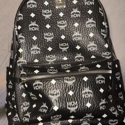 Large Black Mcm Backpack Like New.