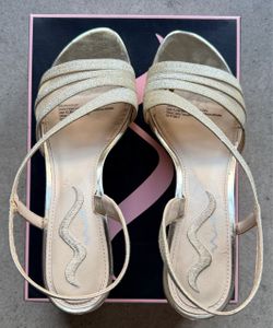Nina Gold Glitter Strappy Sandals