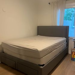 Queen bed frame +mattress