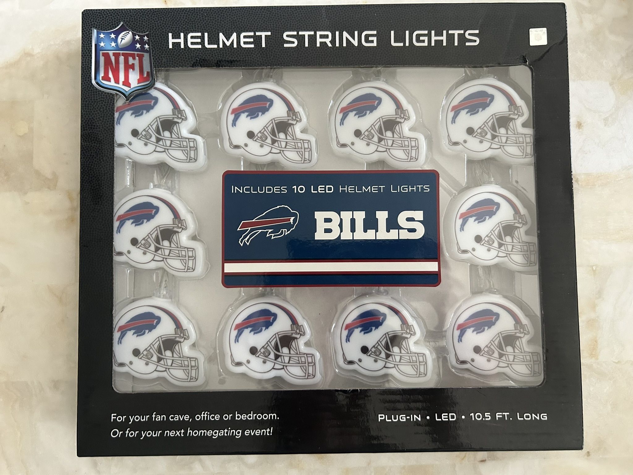 NFL Buffalo Bills helmet 10 LED string lights 10.5’