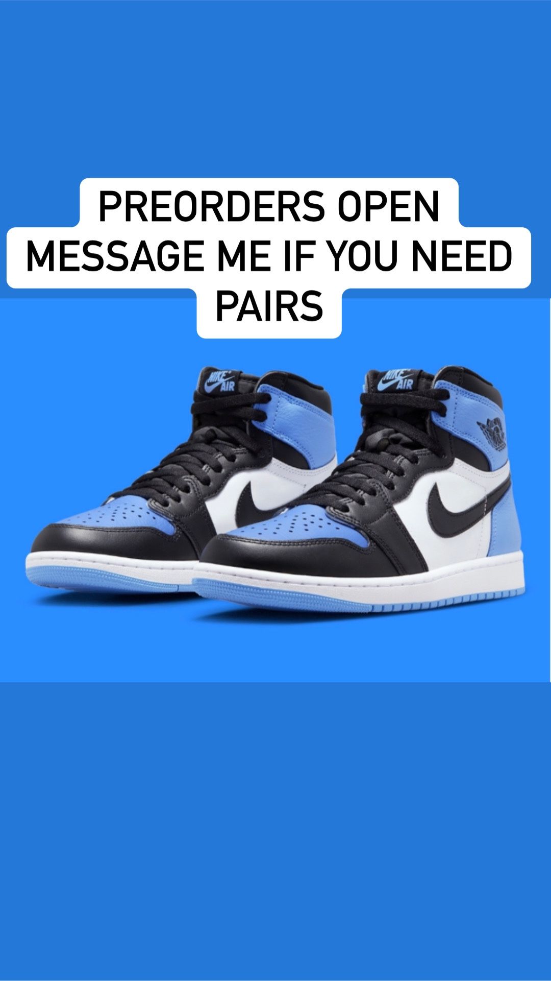 Jordan 1 Unc Toe Preorders