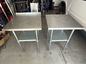 Stainless Steel Commercial Work Tables – Set of 2