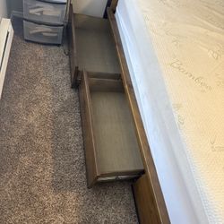 Queen Size Bed Frame and Mattress 