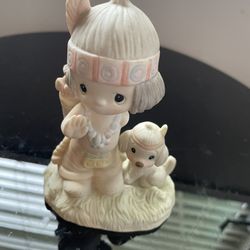 Precious Moments Indian Girl And Dog 