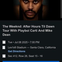 Weeknd Tickets 7/8 Santa Clara