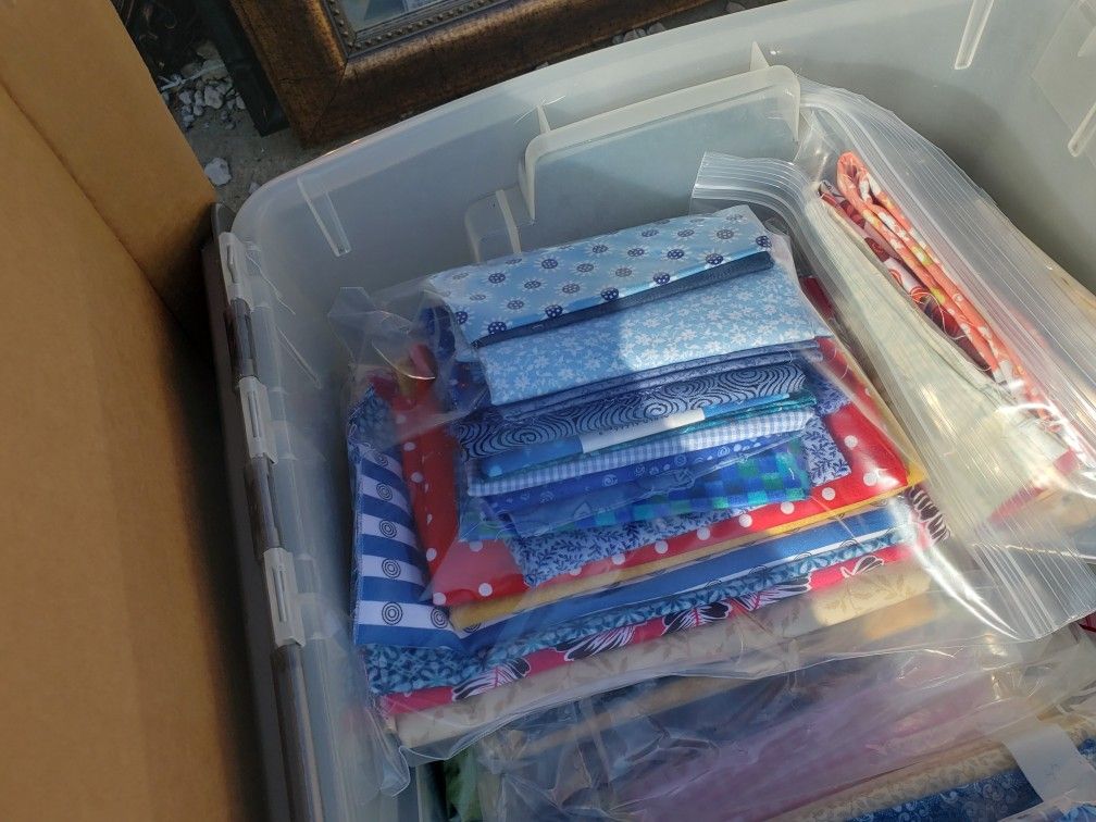 Quilting Fabric And Books 