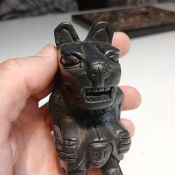black "puma god" Miniature statue south America Bolivia