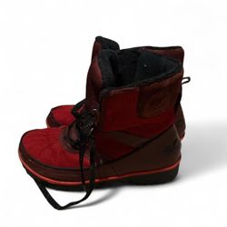 Women’s Sorel Red Winter Snow Boots 8.5