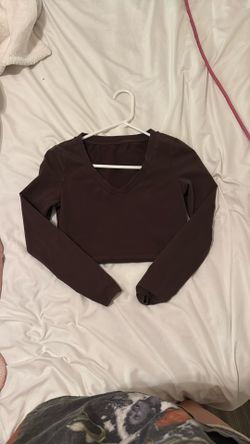 Brown Smooth Sleek Crop Long Sleeve (M)