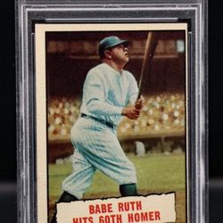 1961 Topps Baseball #401 Babe Ruth Hits 60th Homer PSA 7 (MC) New York Yankees